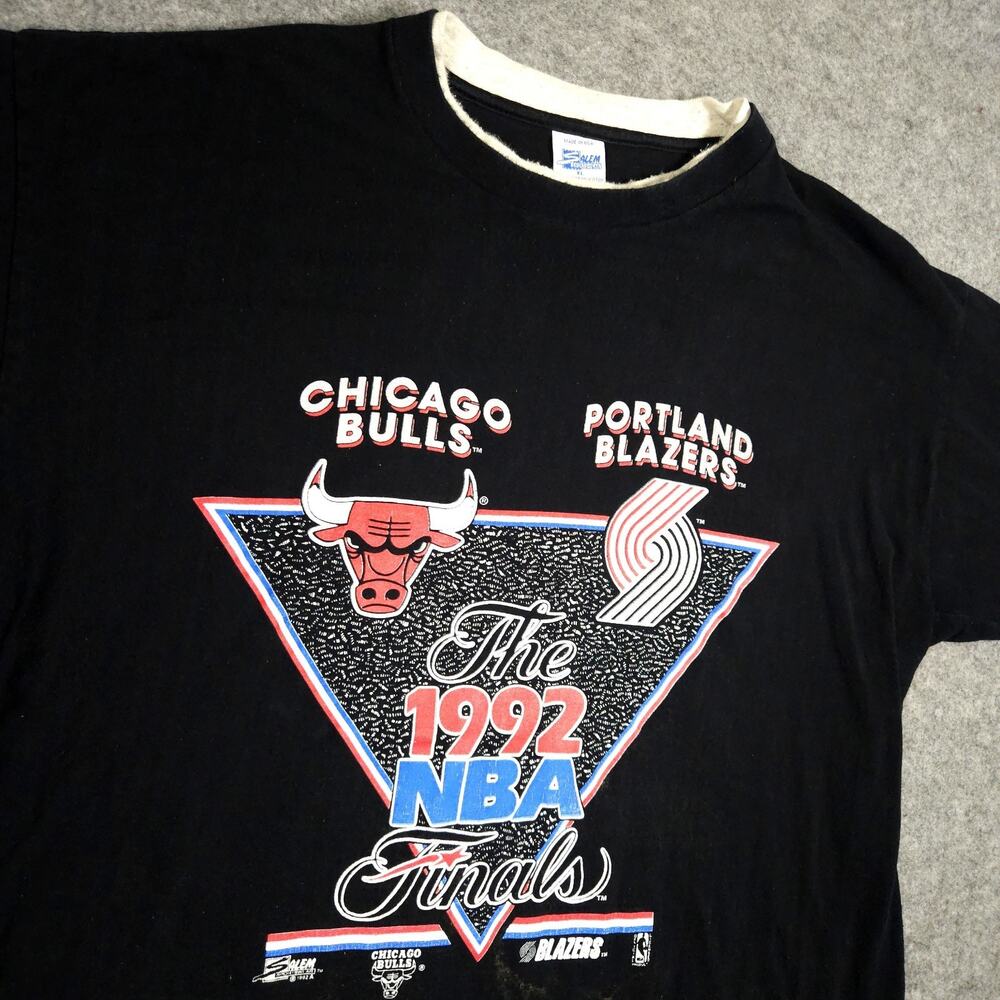 Vintage 1992 Chicago Bulls Portland Trail Blazers Shirt XL NBA Finals Basketball